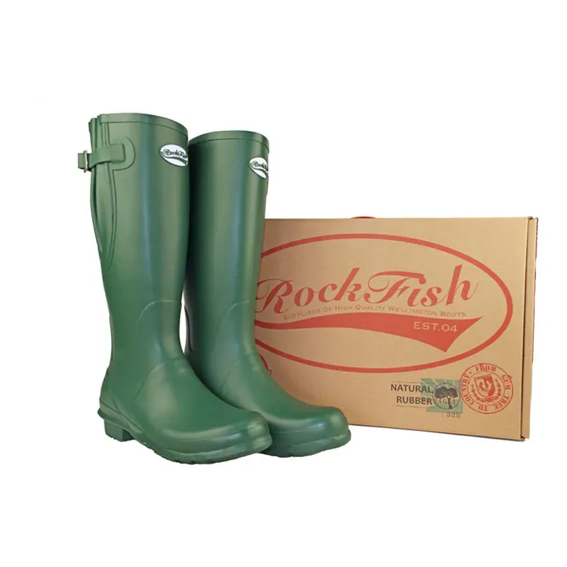 Rockfish Women's Lined Tall Adjustable Matt Wellington Boots in Green
