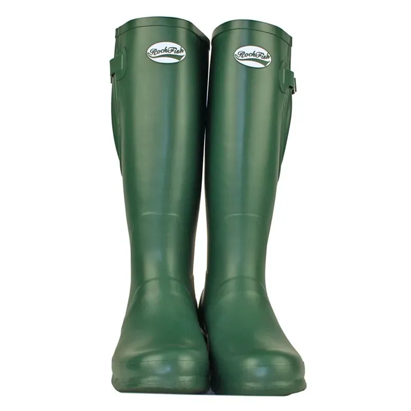 Rockfish Women's Lined Tall Adjustable Matt Wellington Boots in Green-2