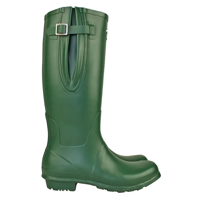 Rockfish Women's Lined Tall Adjustable Matt Wellington Boots in Green-3
