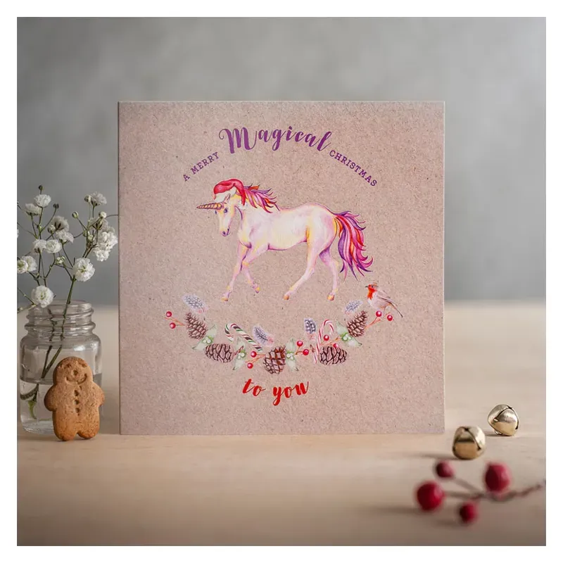 Deckled Edge Christmas Card - Merry Magical Christmas