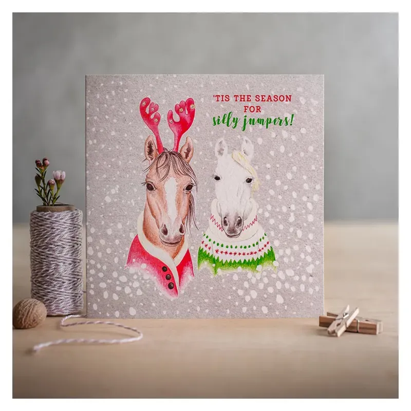 Deckled Edge Christmas Card - Season for Silly Jumpers