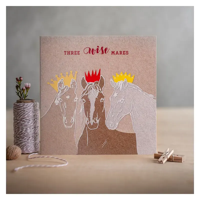 Deckled Edge Christmas Card - Three Wise Mares