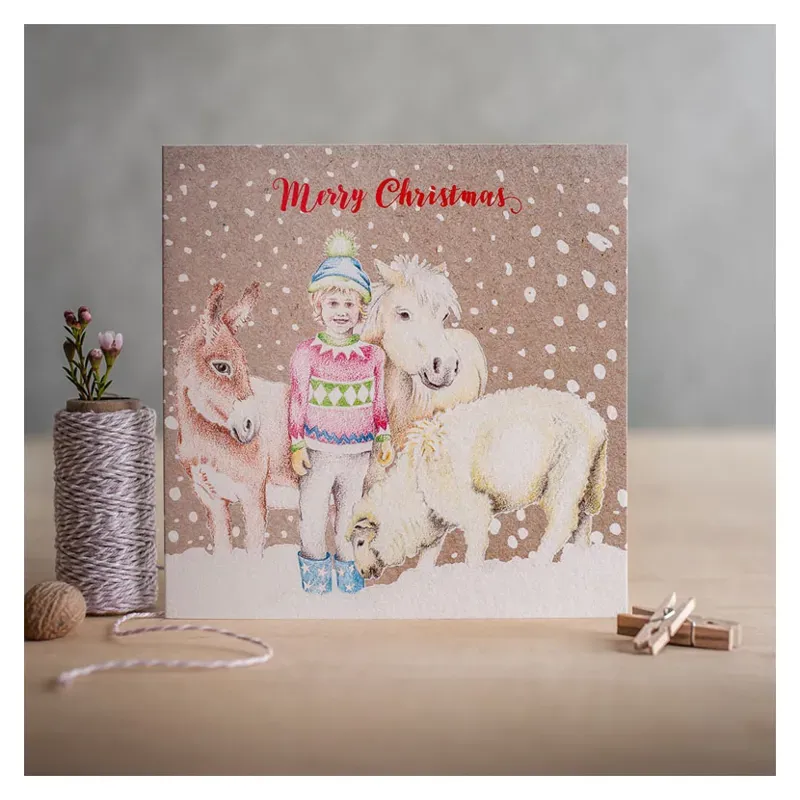 Deckled Edge Christmas Card - Merry Christmas