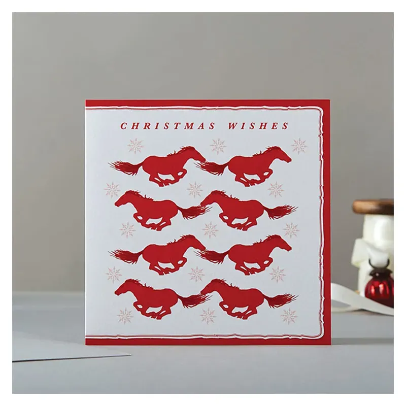 Deckled Edge Christmas Card - Christmas Wishes