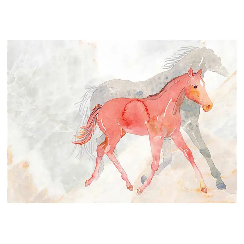 Deckled Edge A4 Watercolour Art Prints - Mare and Foal
