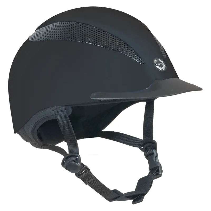 Champion Air-Tech Deluxe Dial Fit Riding Hat in Black Silk
