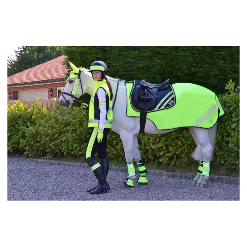 Hy Equestrian Reflector Mesh Exercise Sheet in Yellow