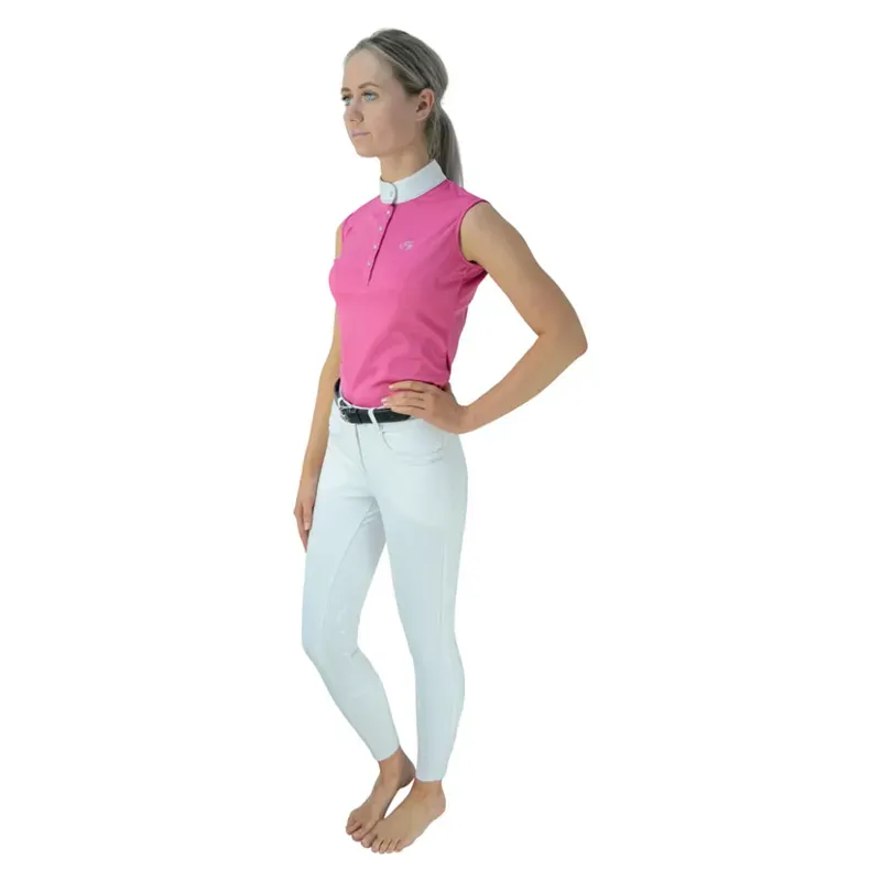 Hy Fashion Sophia Sleeveless Show Shirt in Pink Rose
