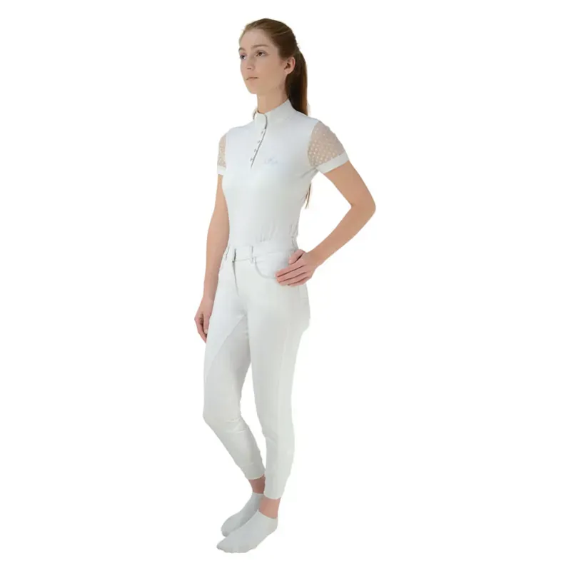 Hy Equestrian Lydia Lace Show Shirt in White