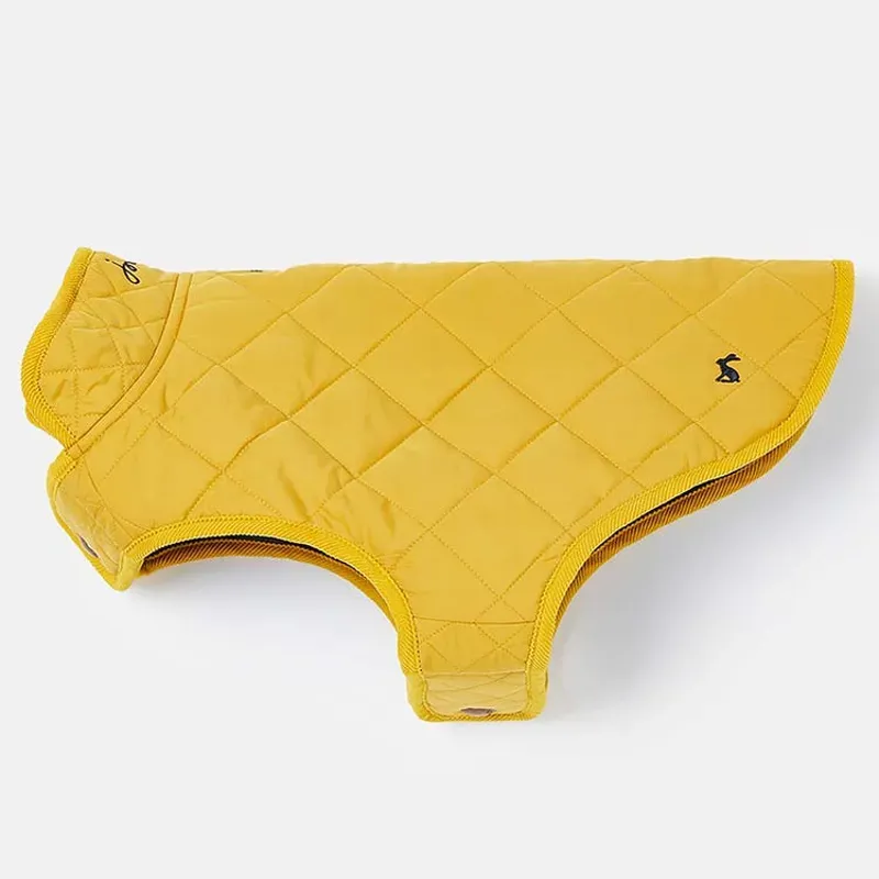Joules Quilted Dog Coat in Antique Gold
