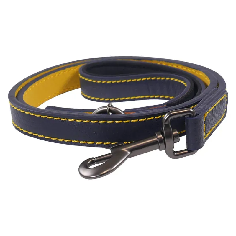 Joules Leather Dog Lead in Navy Large