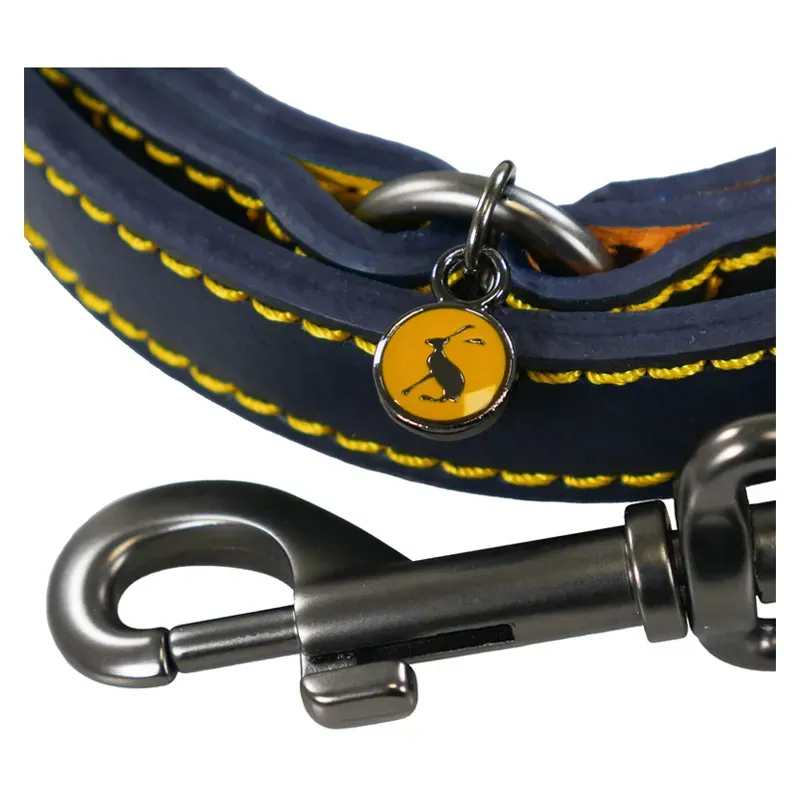 Joules Leather Dog Lead in Navy Large-1