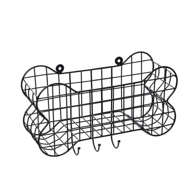 House Of Paws Dog Bone Wire Storage Shelf - BLACK Large