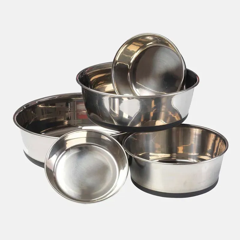 House Of Paws Stainless Steel Dog Bowl in Silver