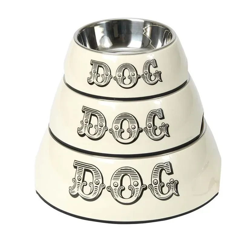 House Of Paws Melamine Dog Bowl in Cream