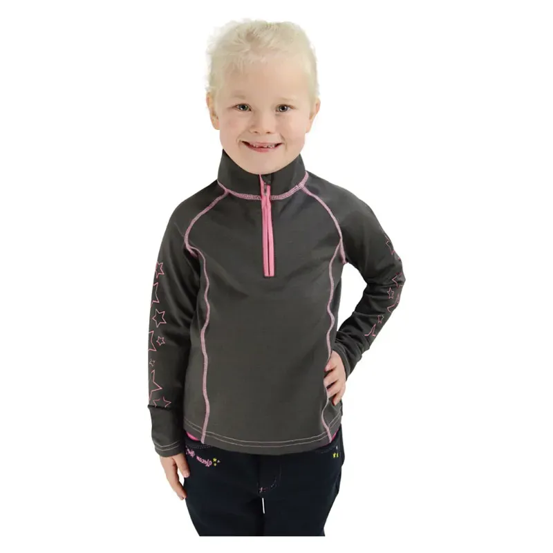 Hy Equestrian Stella Children's Base Layer in Grey/Pink