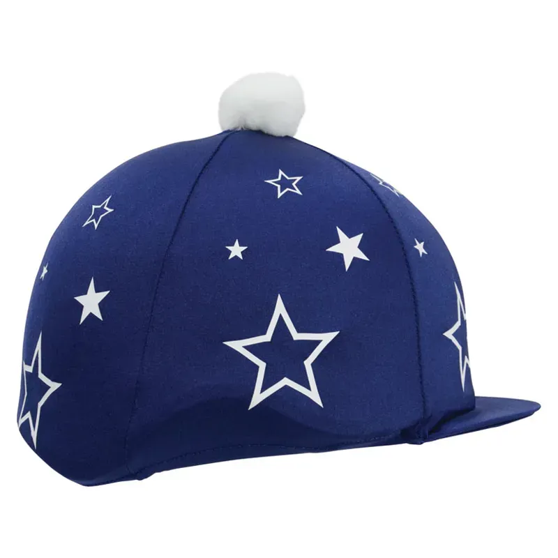 Hy Equestrian Super Starz Hat Cover in Navy/White