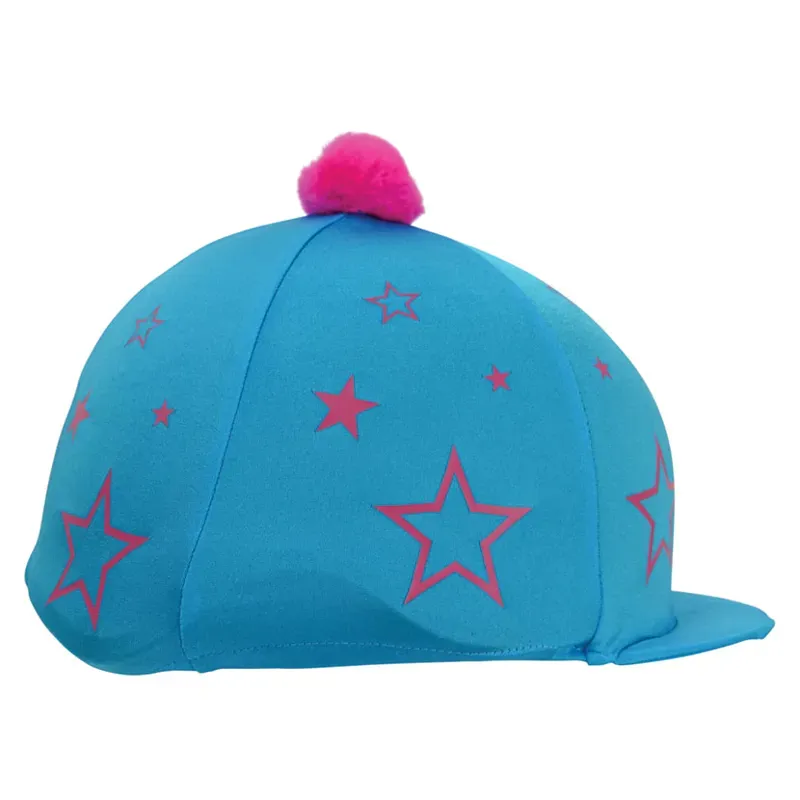 Hy Equestrian Super Starz Hat Cover in Turquoise/Pink