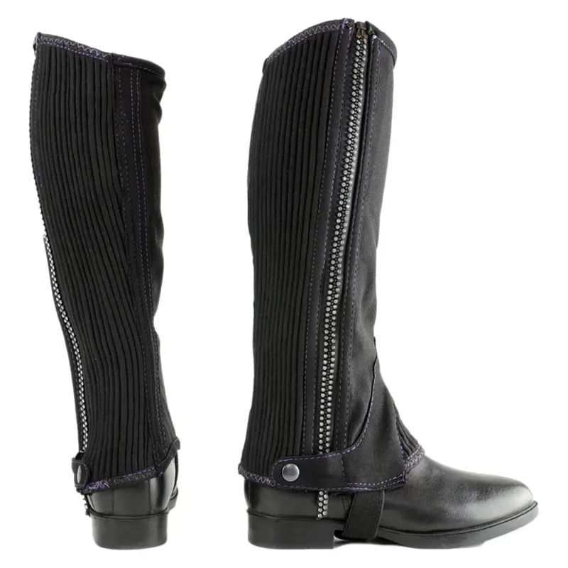 Hy Land Amara Diamante Half Chaps in Black