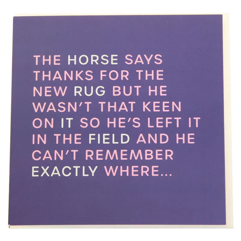 Gubblecote Foiled Greetings Card - Thanks for the New Rug