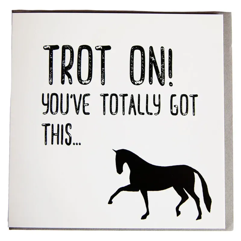 Gubblecote Foiled Greetings Card - Trot On