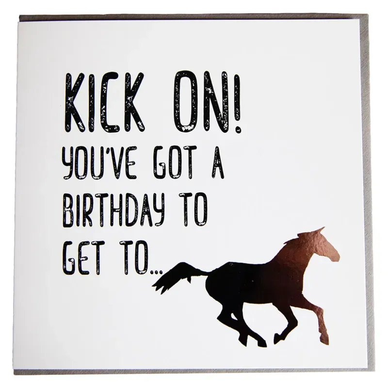 Gubblecote Foiled Greetings Card - Kick On