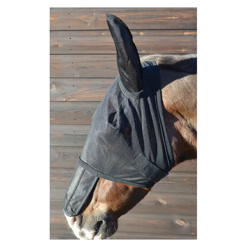 Hy Fly Mask With Sunshield and Ears in Black