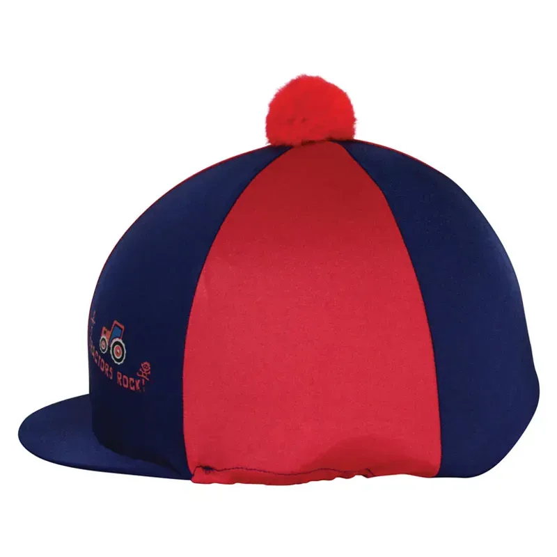 Hy Equestrian Tractors Rock Hat Cover in Navy/Red