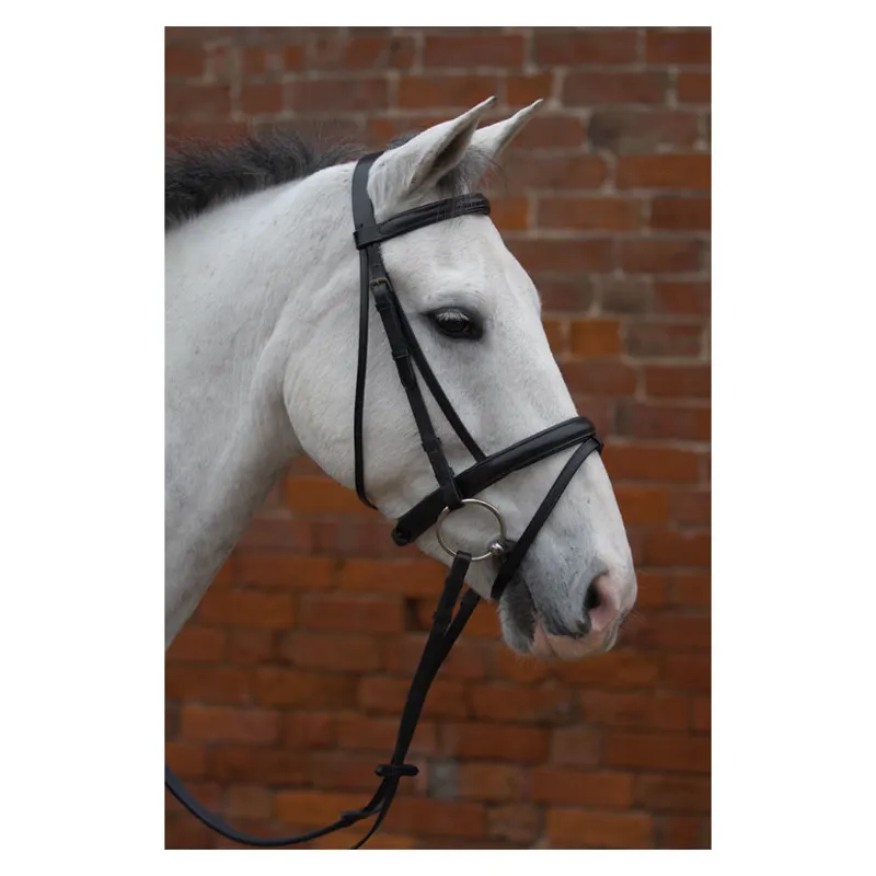 Hy Padded Flash Bridle With Rubber Grip Reins in Black