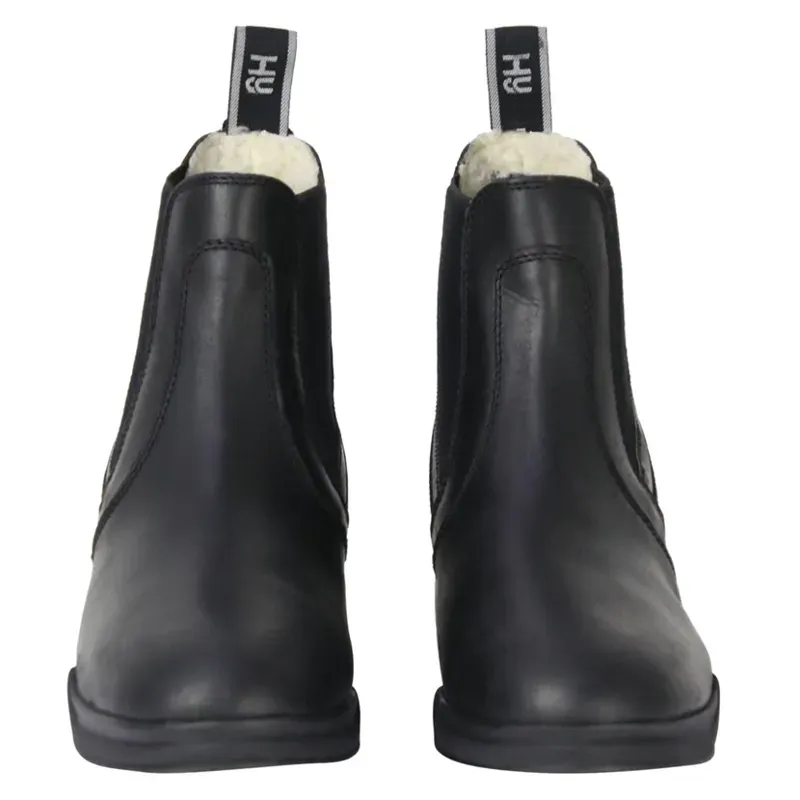 Hy Equestrian Fleece Lined Wax Leather Jodhpur Boot in Black