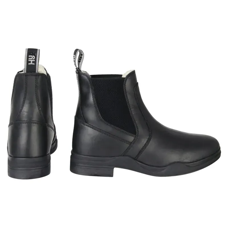 Hy Equestrian Fleece Lined Wax Leather Jodhpur Boot in Black-1