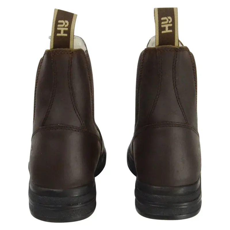 Hy Equestrian Fleece Lined Wax Leather Jodhpur Boot in Brown-1