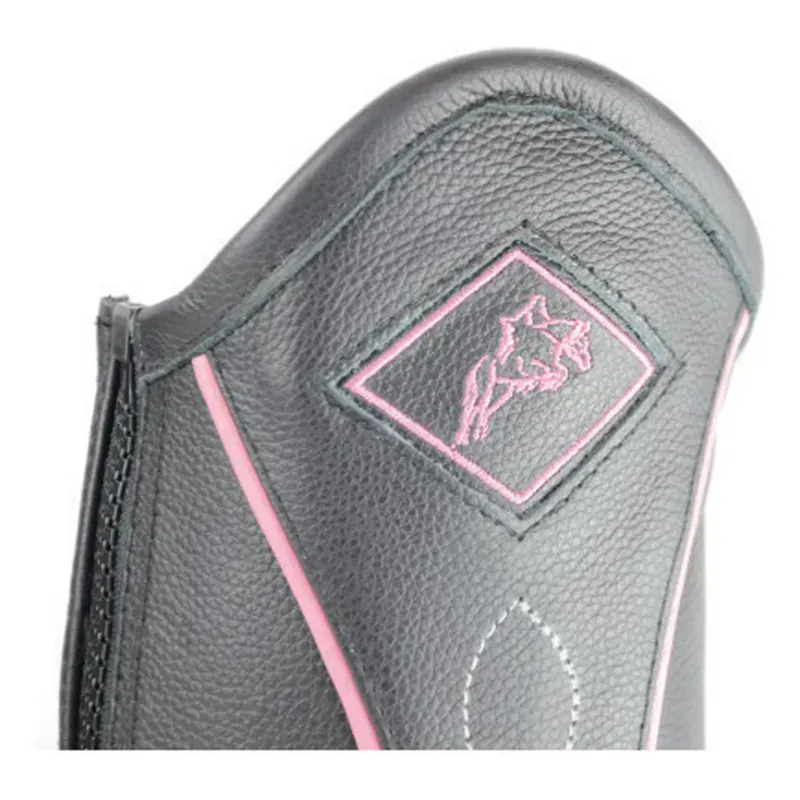 Hy Land Two Tone Leather Gaiters in Black/Pink-1