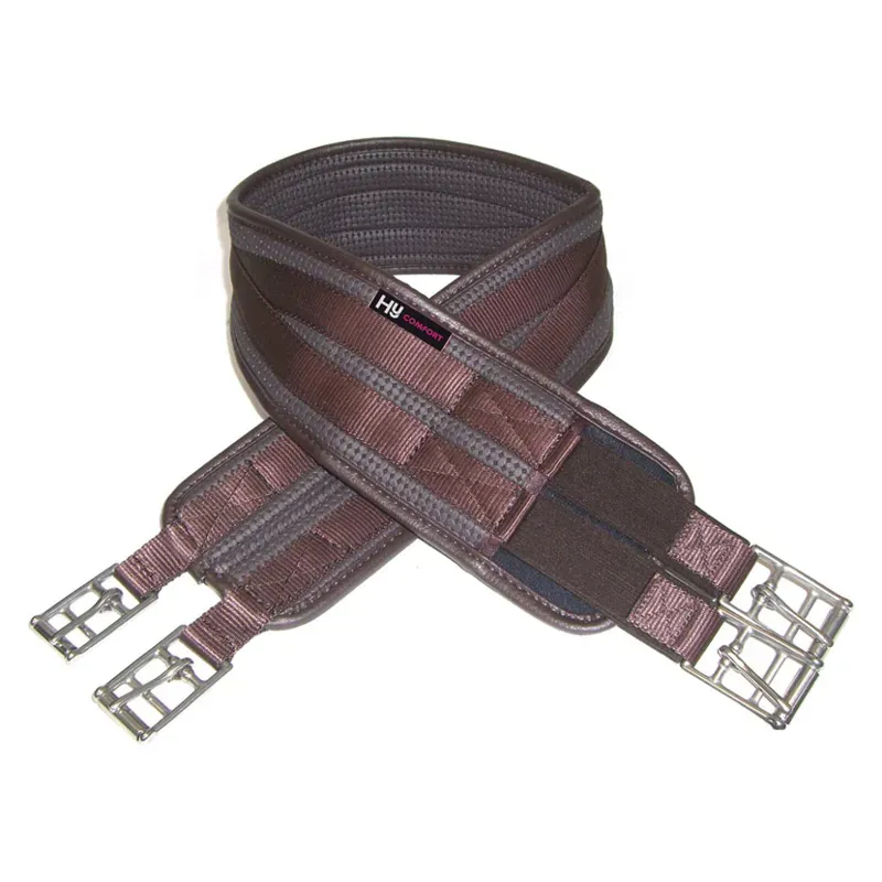 Hy Equestrian Elasticated One End Waffle Girth in Brown