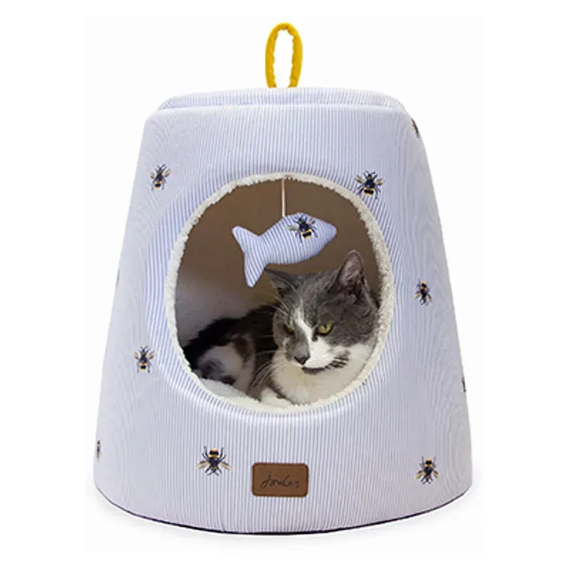 Joules Cat Hideaway in Ticking Bee