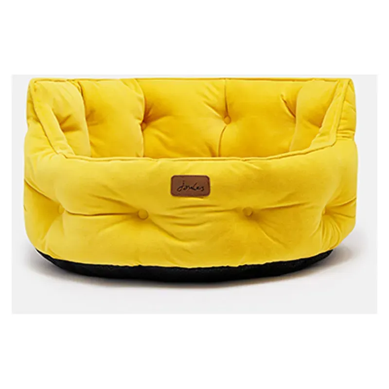 Joules Chesterfield Pet Bed in Yellow-1