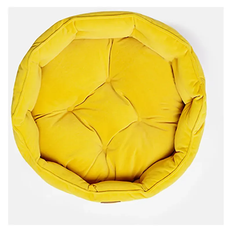 Joules Chesterfield Pet Bed in Yellow-2