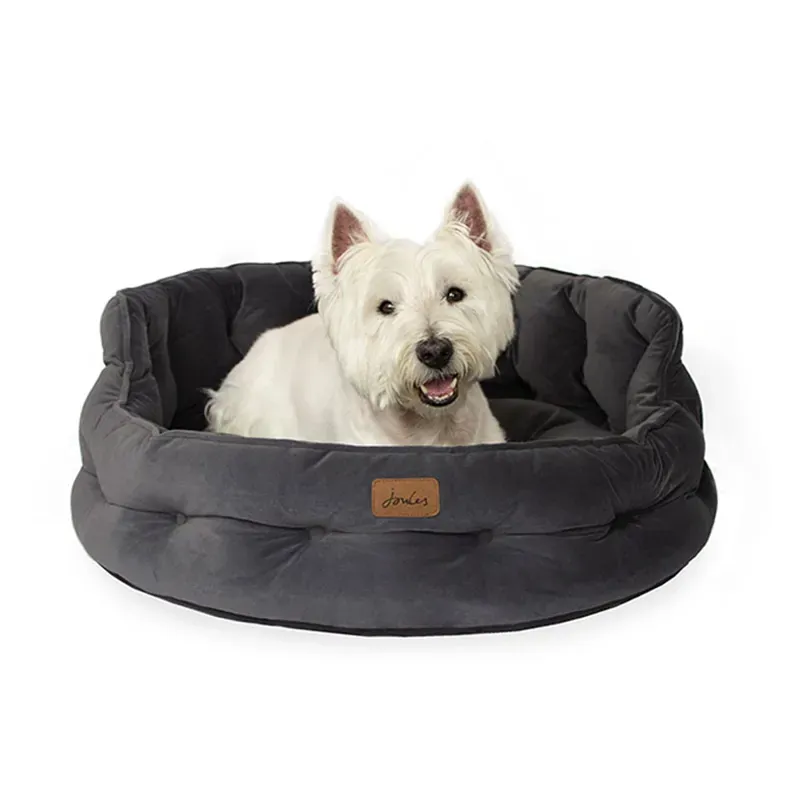 Joules Chesterfield Pet Bed in Grey