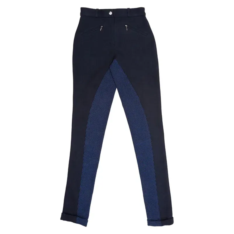 Hy Performance Raised Polka Dot Children's Jodhpurs in Navy