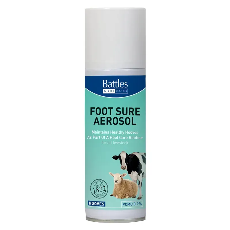 Battles Foot Sure Aerosol in Blue