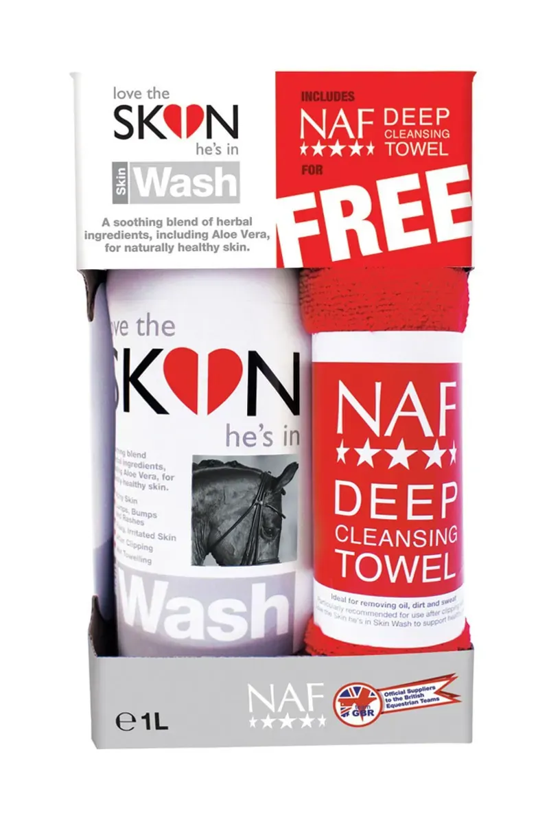 NAF 1 litre Love The SKIN He's In Skin Wash With Free NAF Deep Cleansing Towel