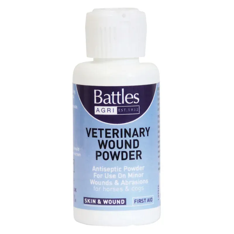 Battles Veterinary Wound Powder in Blue