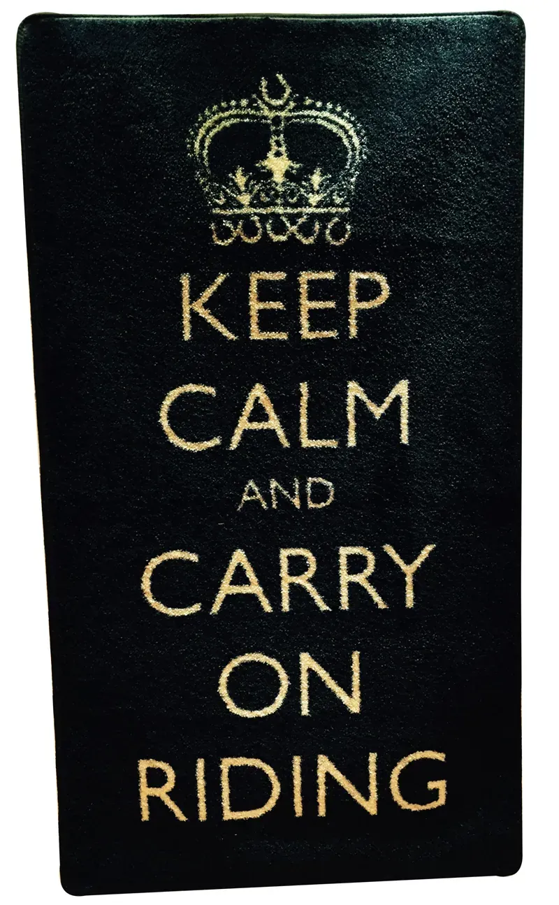Pet Rebellion Keep Calm and Carry On Riding Equine Rug in Black