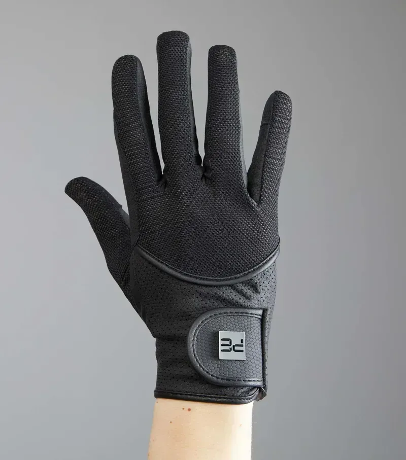 Premier Equine Presa Junior Mesh Riding Gloves in Black-4
