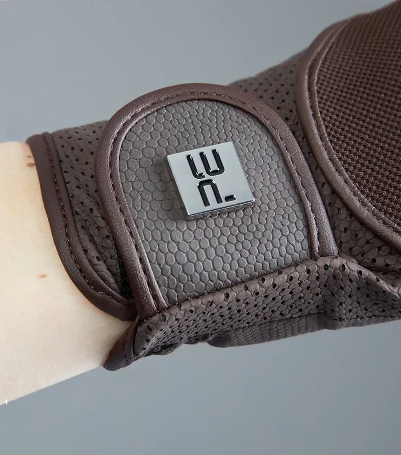 Premier Equine Presa Junior Mesh Riding Gloves in Brown-4