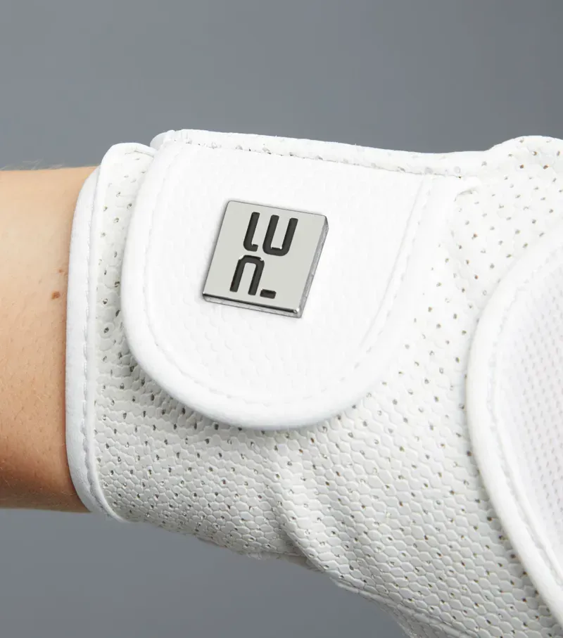 Premier Equine Presa Junior Mesh Riding Gloves in White-2