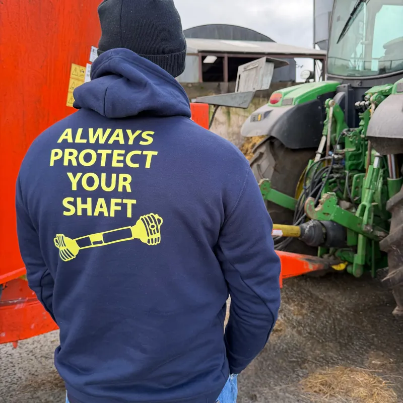 'ALWAYS PROTECT YOR SHAFT' Grassmen Unisex Adults Hoodie Navy-2