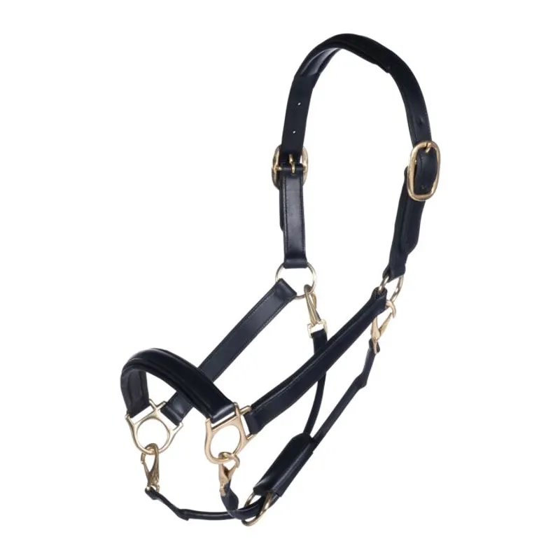 HKM Leather Headcollar Black - Full