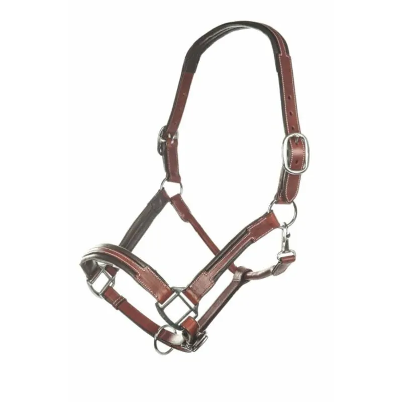 HKM Soft Leather Headcollar Brown - Full-1