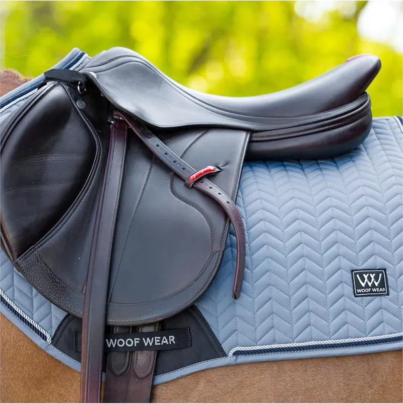 Herringbone Saddle pad - steel blue-1